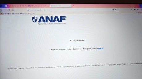 FOTO Probleme la ANAF. La o zi după ce a ieșit din mentenanță, site-ul ANAF, cu tot cu SPV,  e în mentenanță. Operatorii nu mai răspund de aproape o săptămână