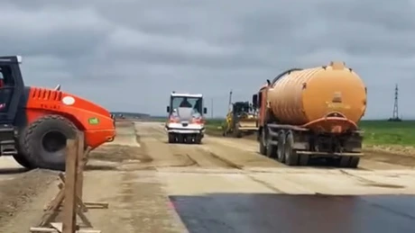 VIDEO Primul tronson de autostradă din județul Iași, pregătit pentru asfaltare