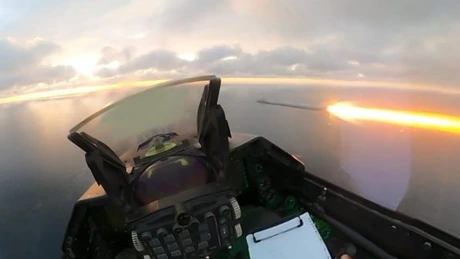 Imagini spectaculoase din avioanele F16 care au doborât ieri seară dronele deasupra României