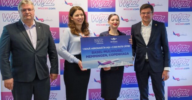 Wizz Air alocă al patrulea avion bazei sale de pe Aeroportul Internațional Iași
