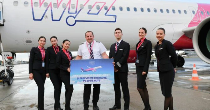 Wizz Air alocă trei avioane noi pentru baza sa din București și crește frecvența zborurilor