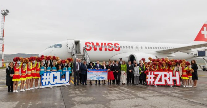 Swiss International Air Lines a început operarea zborurilor de la Cluj-Napoca spre Zurich