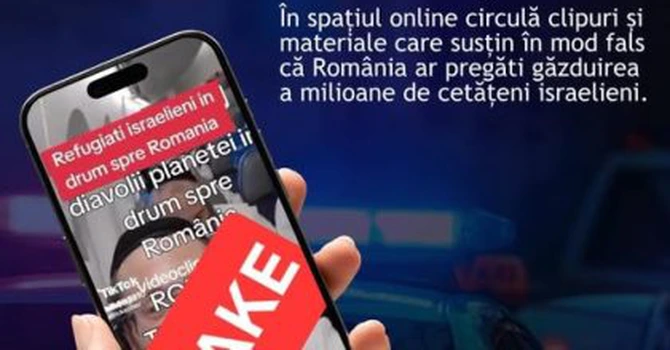 DNSC atrage atenția cu privire la diseminarea unor informații false potrivit cărora Romania pregătește găzduirea a milioane de cetățeni israelieni