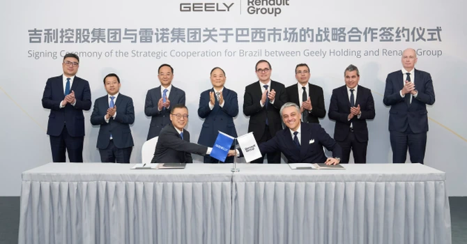 Grupul auto chinez Geely va deține 26,4% din compania mixtă pe care a înființat-o în Brazilia împreună cu Renault
