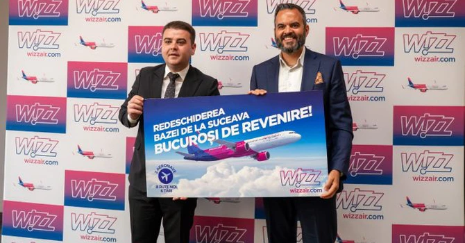 Wizz Air redeschide baza de la Suceava și lansează opt rute noi. Peste 169.000 de locuri suplimentare în sezonul de iarnă