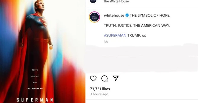 Trump e Superman. Imaginea postată de Casa Albă pe social media