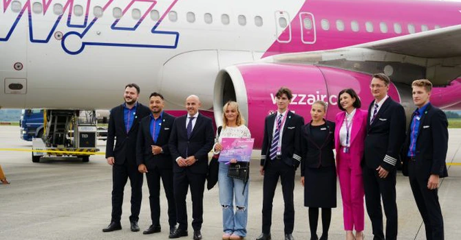 Wizz Air a adus un avion nou la Sibiu și anunță o nouă rută spre Milano Bergamo