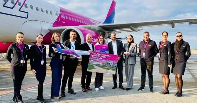 Wizz Air a adus a treia aeronavă la baza sa din Timișoara. Compania anunță cinci zboruri noi din capitala Banatului