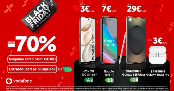 Black Friday de la Vodafone aduce potriveala perfectă cu reduceri de până la 70%
