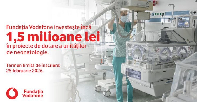 Fundația Vodafone investește încă 1,5 milioane de lei în dotarea unităților de neonatologie din România