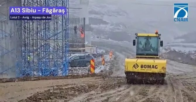 VIDEO Autostrada A13 Sibiu – Făgăraș: Turcii de la Makyol lucrează cu 400 muncitori pe tronsonul 2, ajuns la un stadiu de 21%
