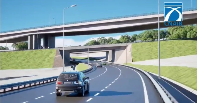 VIDEO Autostrada A13 Sibiu – Făgăraș: Activitate intensă la nodul Boița, unul dintre cele mai spectaculoase din România, proiectat pe trei niveluri