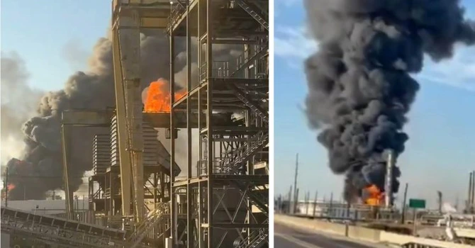 VIDEO – Explozie la o rafinărie din SUA. Autoritățile au îndemnat locuitorii  din zonă să se adăpostească