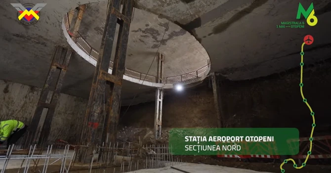 VIDEO Metroul de Otopeni: Lucrările au ajuns la 61% pe secțiunea sudică și la 26% pe cea nordică