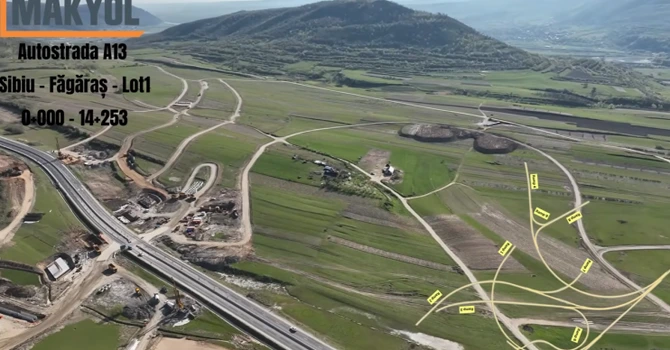 VIDEO Autostrada A13 Sibiu – Făgăraș: Cum mai evoluează lucrările la cel mai complex nod rutier din România