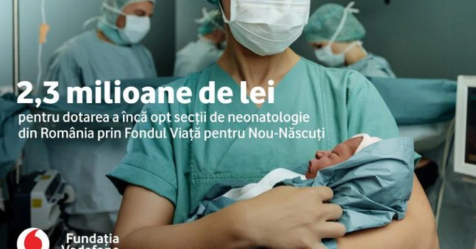 Fundația Vodafone investește 2,3 milioane de lei în dotarea a opt secții de neonatologie din România