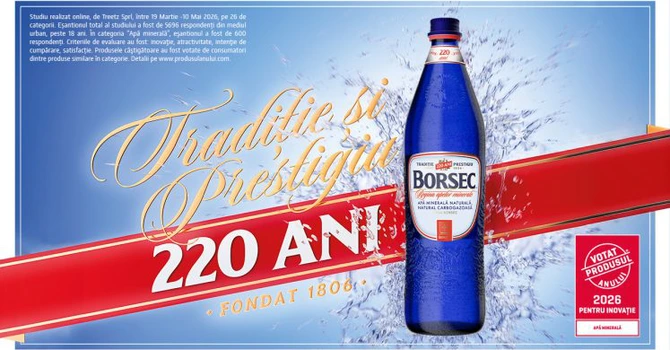 Borsec, votat Produsul Anului 2026 pentru inovație în categoria apă minerală