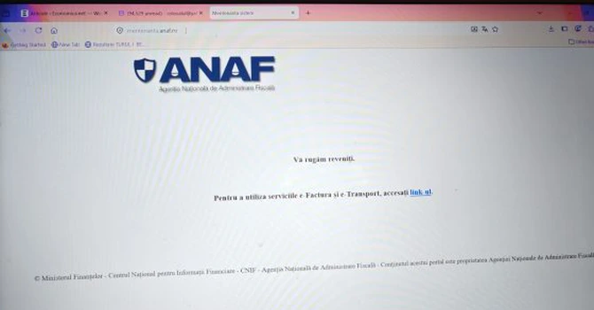 FOTO Probleme la ANAF. La o zi după ce a ieșit din mentenanță, site-ul ANAF, cu tot cu SPV,  e în mentenanță. Operatorii nu mai răspund de aproape o săptămână