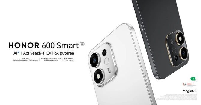 Honor lansează în România noul telefon Honor 600 Smart 5G, cu o baterie de 7.700 mAh