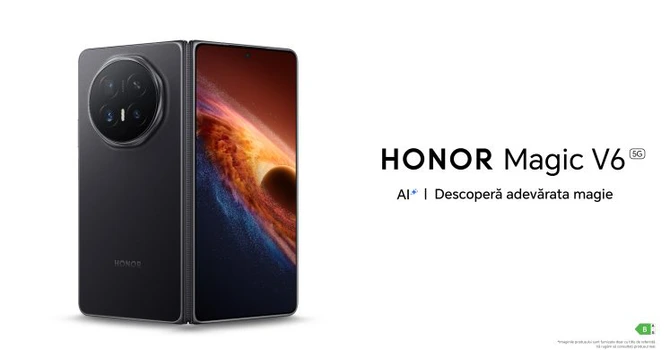 Honor lansează în România noul smartphone pliabil Magic V6, cu baterie de 6.660 mAh și fotografie asistată de AI