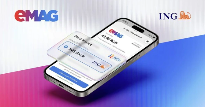 eMAG și ING lansează plățile prin RoPay. La ora actuală, 6,77 milioane de clienți pot utiliza RoPay în comerț electronic, iar 8,5 mil clienți sunt înrolați în transferuri pe baza numărului de telefon