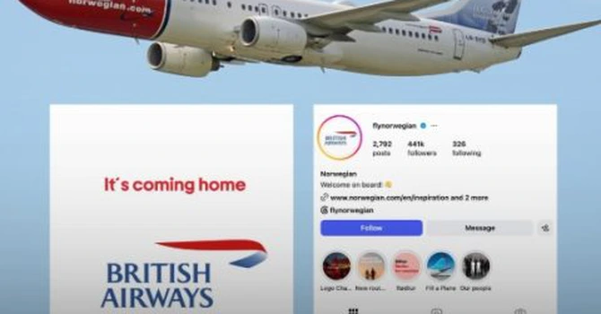 Pariu onorat de vikingi. Norwegian Air şi-a schimbat poza de profil de pe Instagram cu cea a British Airways