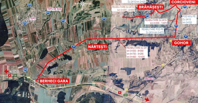 CJ Galați a semnat contractul de atribuire a lucrărilor de modernizare a axei rutiere dintre Berheci și Brăhășești, în valoare de 111 milioane de lei