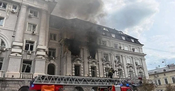 Rusia a bombardat sediul Serviciului de Securitate al Ucrainei