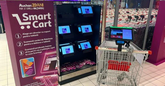 PREMIERĂ Schimbare majoră în magazinele Auchan. Ce apare pe cărucioarele de cumpărături și cum funcționează noul sistem