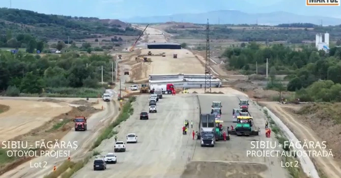 VIDEO Autostrada A13 Sibiu – Făgăraș: Turcii de la Makyol spun că au trecut de pragul de 50% pe lotul 2