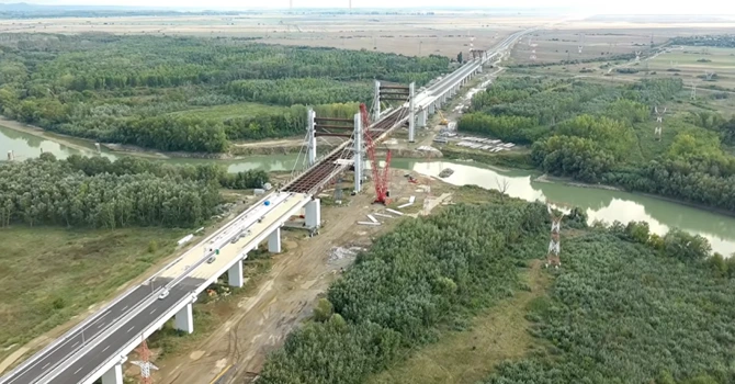VIDEO Un nou drum expres din România, aproape de finalizare. Cum mai arată podul construit de Umbrărescu peste Siret