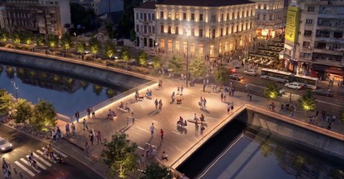 FOTO Primăria Capitalei reconstruiește de la zero un pod peste Dâmbovița. Cum va arăta la finalul lucrărilor