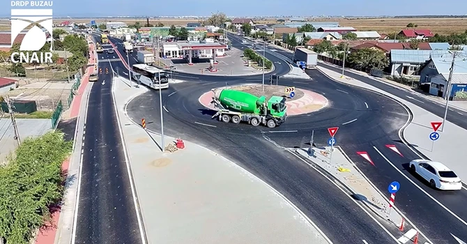 VIDEO „Drumul Morții”: Au fost finalizate lucrările la giratoriul de pe DN2 de la Spătaru, Buzău