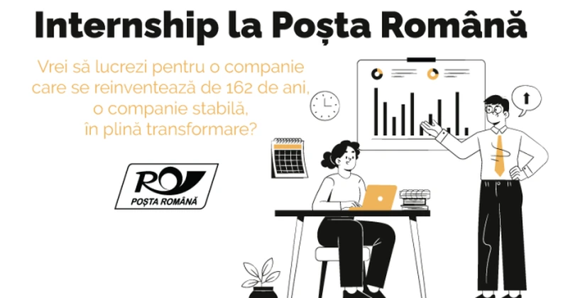 Poșta Română oferă 20 de posturi de internship plătite în domenii precum HR, IT, marketing și juridic