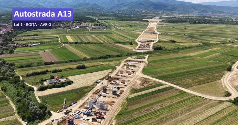 VIDEO Autostrada Sibiu – Făgăraș: Turcii de la Makyol au ajuns la un progres de 13% la nodul rutier Boița, dintre A13, A1 și DN7