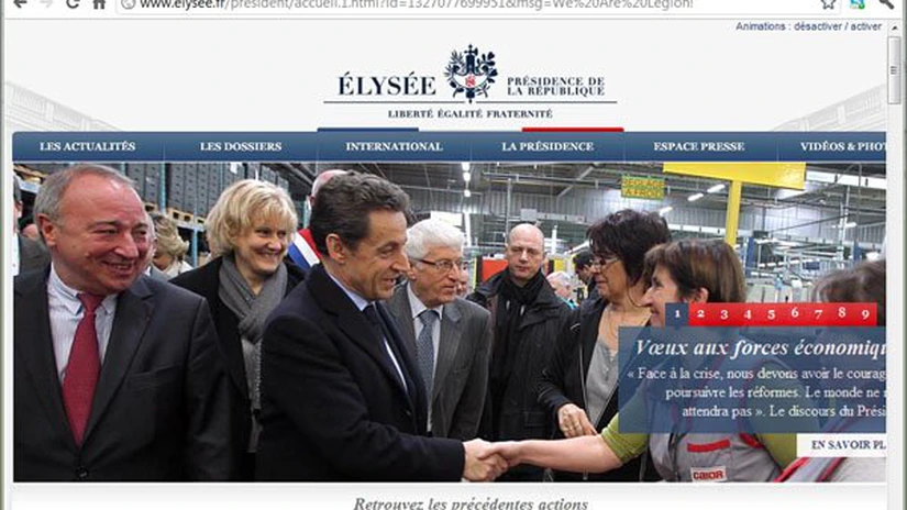 Hackerii de la Anonymous au atacat site-ul preşedinţiei franceze