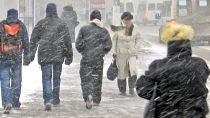 Cod portocaliu de viscol în şapte judeţe, până vineri la 14.00