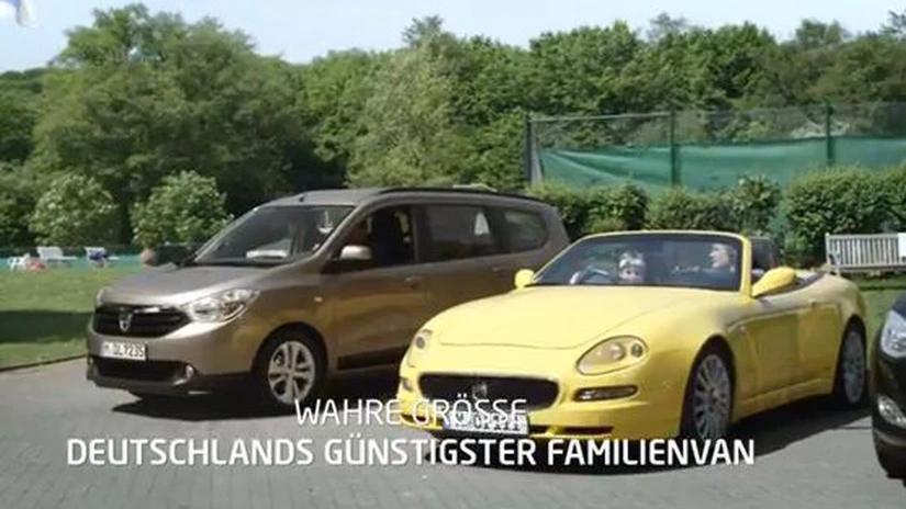 Dacia Lodgy vs. Maserati. Cum vrea să-i convingă Dacia pe nemţi să cumpere Lodgy. VIDEO