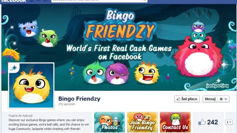 Primul joc de noroc pe bani de pe Facebook