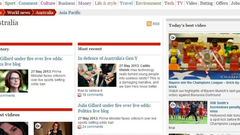 Cotidianul britanic The Guardian a lansat o versiune online gratuită în Australia