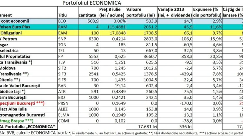 FINANŢE PERSONALE: Portofoliul ECONOMICA.net are unul dintre cele mai mari 5 randamente de pe piaţă