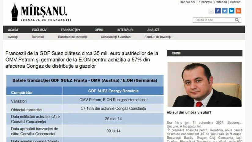 Adrian Mîrşanu lansează un site cu informații, interviuri, analize și opinii dedicate pieței tranzacțiilor