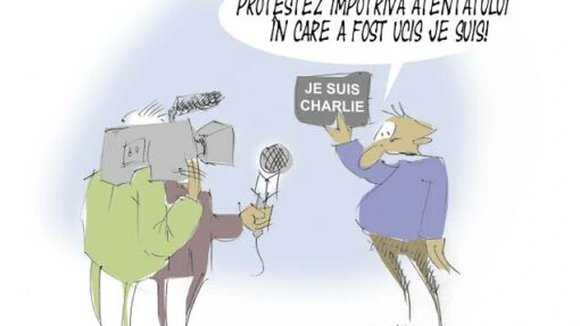 Un caricaturist român despre cazul Charlie: Protestez împotriva atentatului în care a fost ucis Je suis