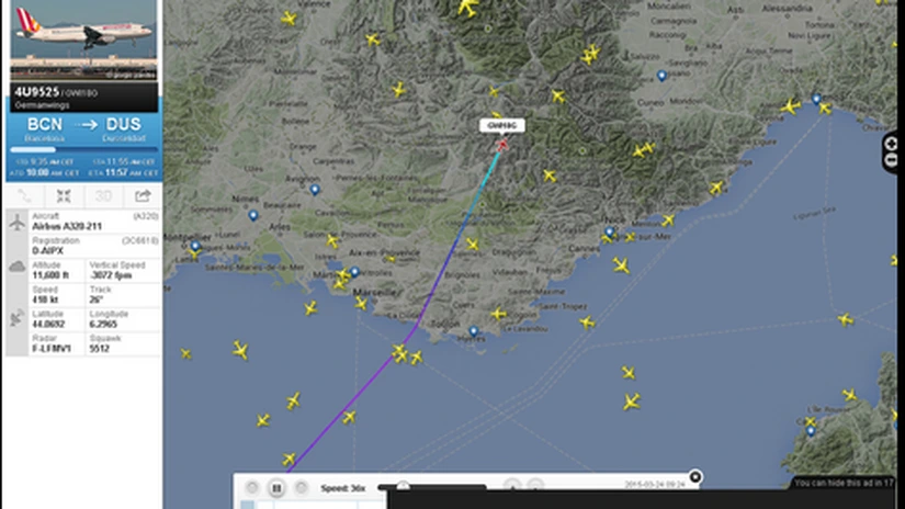 Un avion Airbus al Germanwings s-a prăbuşit cu 144 de pasageri, în sudul Franţei. Nu există supravieţuitori - UPDATE
