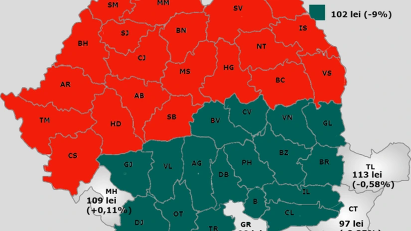 Harta preţului la gaze de la 1 aprilie: Diferenţe uriaşe între regiunile ţării