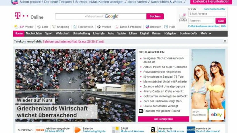 Deutsche Telekom vinde portalul T-Online.de, pentru 300 milioane de euro