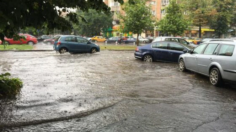 Peste 100 de locuinţe din zona Bucureşti - Ilfov, afectate de inundaţii. Apa a pătruns în curţi şi subsoluri