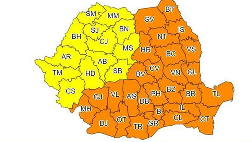 ANM prelungeşte avertizarea de vreme rea, până vineri seară: Val de ger în toată ţara. Ce județe se află sub cod portocaliu