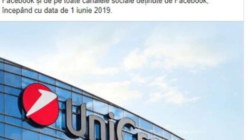 Unicredit România se retrage de pe toate canalele de comunicare deţinute de Facebook