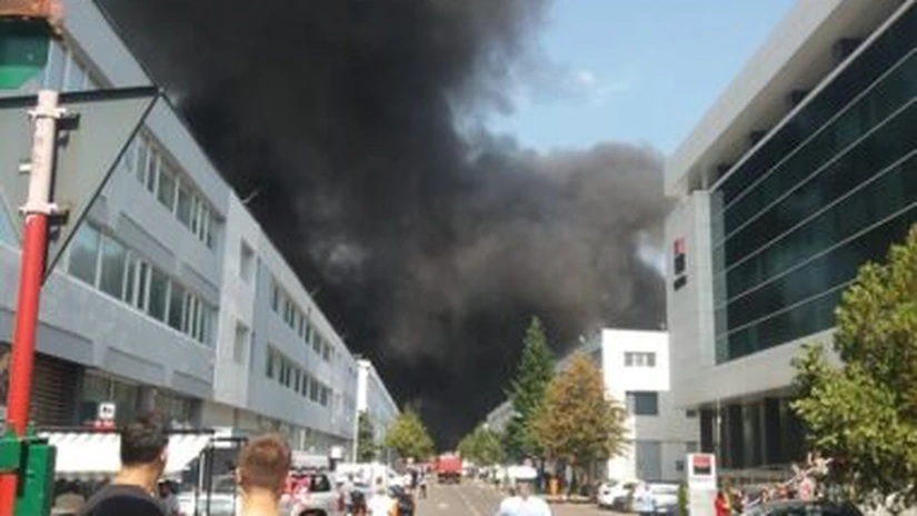 Incendiu la o clădire de birouri în construcţie din Timişoara